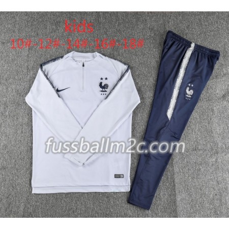 Frankreich 2 Stars Kinder Sweatshirts Anzüge Weiß 2018